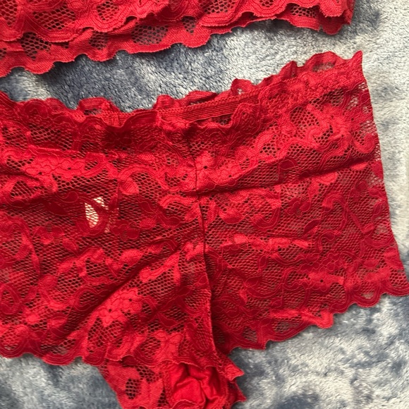 Lingerie Set Maroon Lace Bralette Bra Matching Panties Waist Fit choose size - Picture 5 of 9
